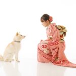 きものやまなか提携フォトスタジオ創寫舘鶴舞本店で撮影した振袖姿のペットフォト