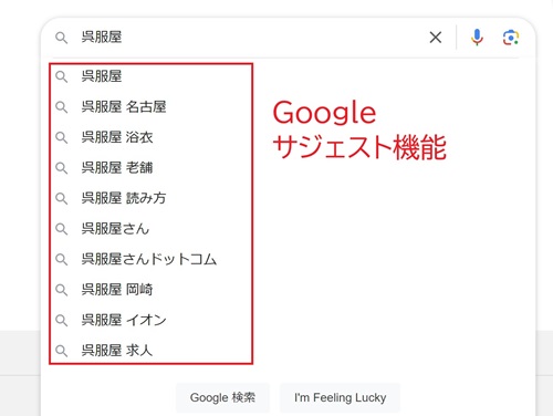 Googleサジェスト機能