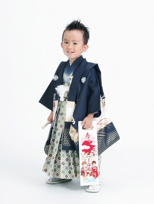 ５歳 男の子 七五三着物と袴写真