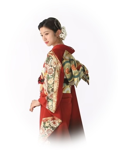 ママ振袖帯結び へアスタイル 髪飾り After