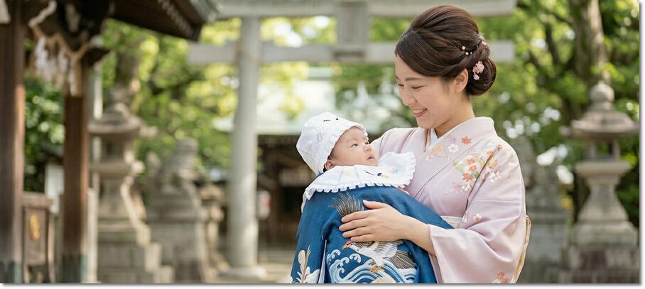 お宮参りの母親用訪問着