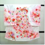 女の子産着「小花に手毬」白