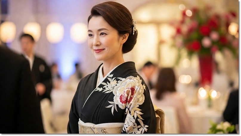 40･50代 パーティー用黒色訪問着